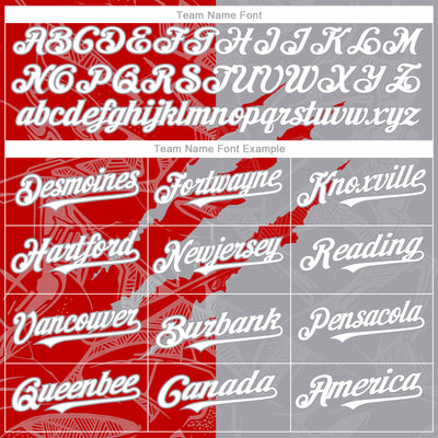 Custom Graffiti Pattern White Gray-Red 3D Scratch Authentic Baseball Jersey