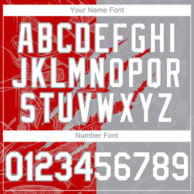 Custom Graffiti Pattern White Gray-Red 3D Scratch Authentic Baseball Jersey