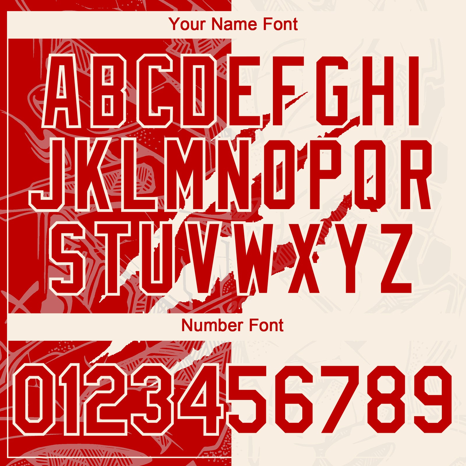 Custom Graffiti Pattern Red-Cream 3D Scratch Authentic Baseball Jersey