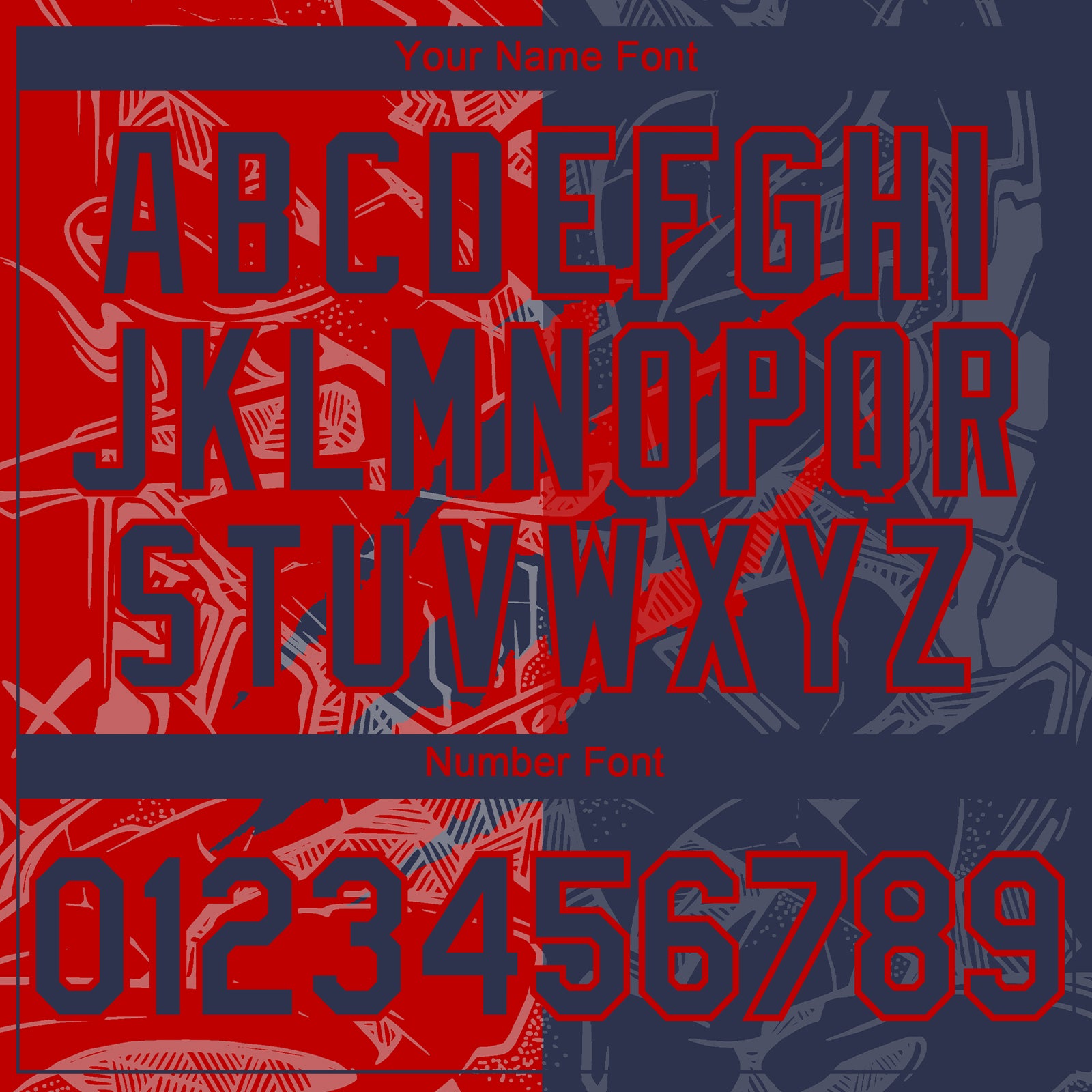 Custom Graffiti Pattern Navy-Red 3D Scratch Authentic Baseball Jersey