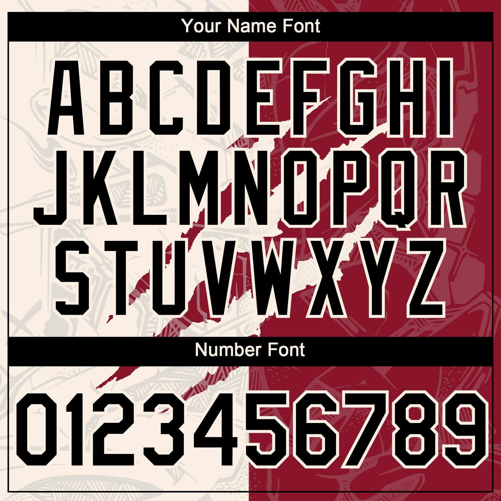 Custom Graffiti Pattern Black Crimson-Cream 3D Scratch Authentic Baseball Jersey