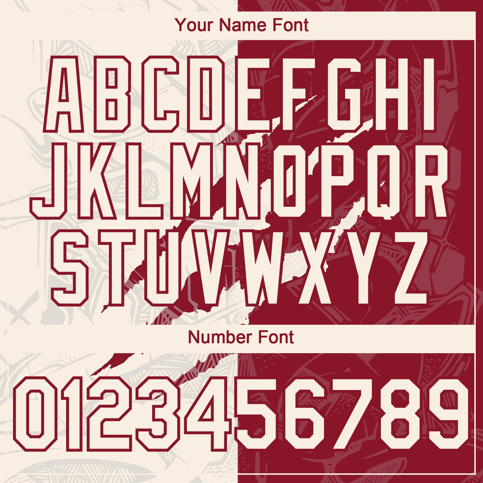 Custom Graffiti Pattern Cream-Crimson 3D Scratch Authentic Baseball Jersey