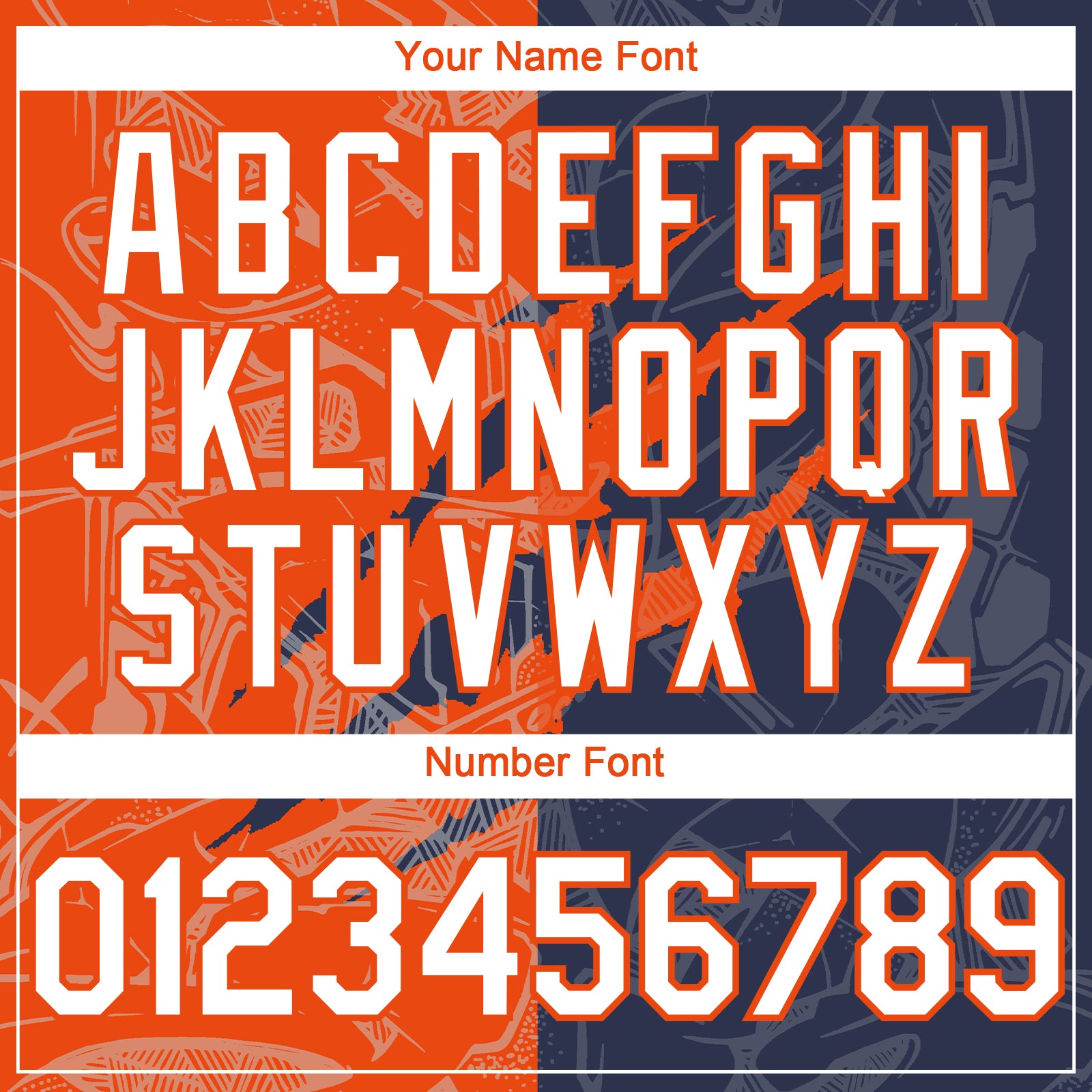 Custom Graffiti Pattern White Navy-Orange 3D Scratch Authentic Baseball Jersey