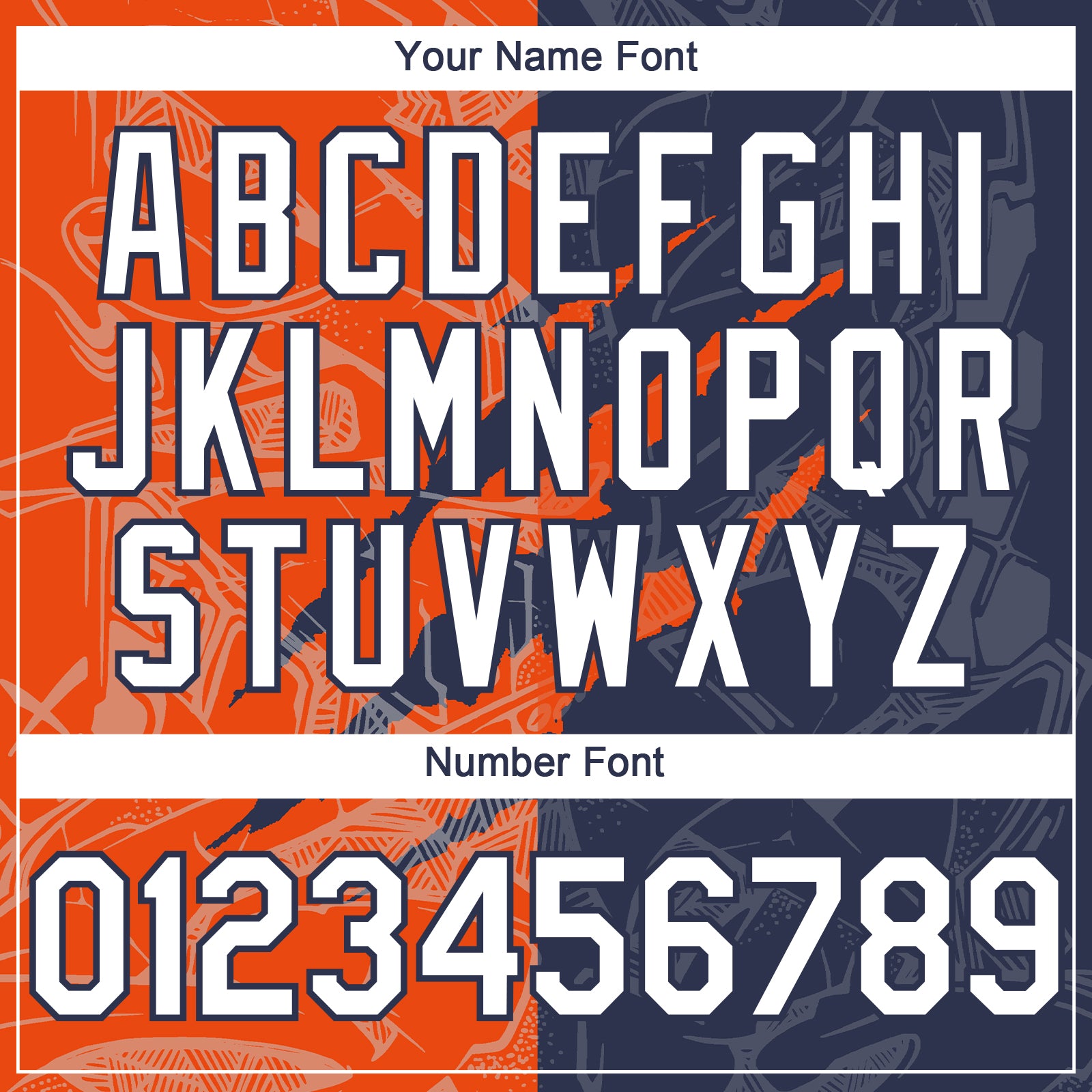 Custom Graffiti Pattern White Navy-Orange 3D Scratch Authentic Baseball Jersey