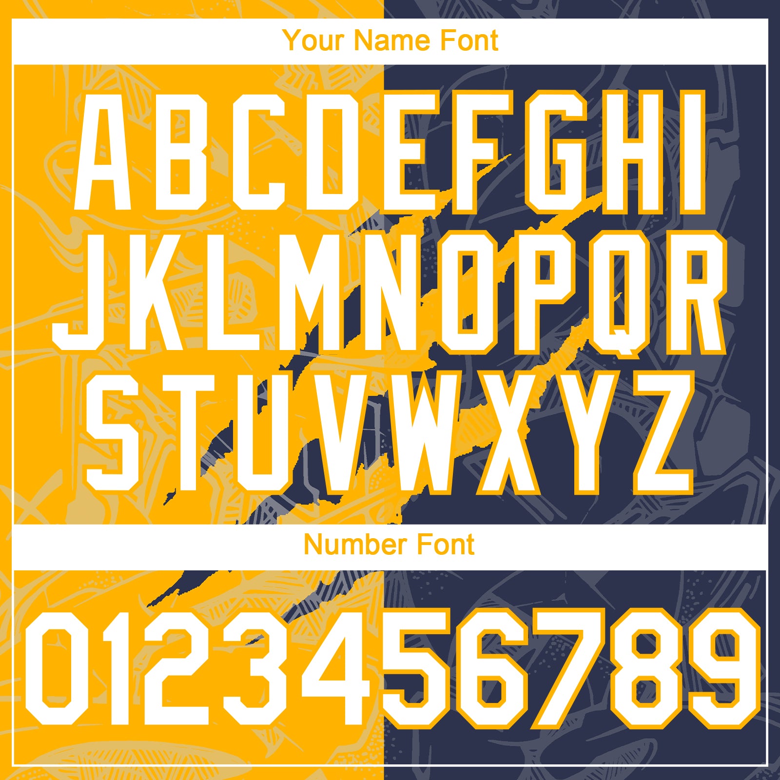 Custom Graffiti Pattern White Navy-Gold 3D Scratch Authentic Baseball Jersey