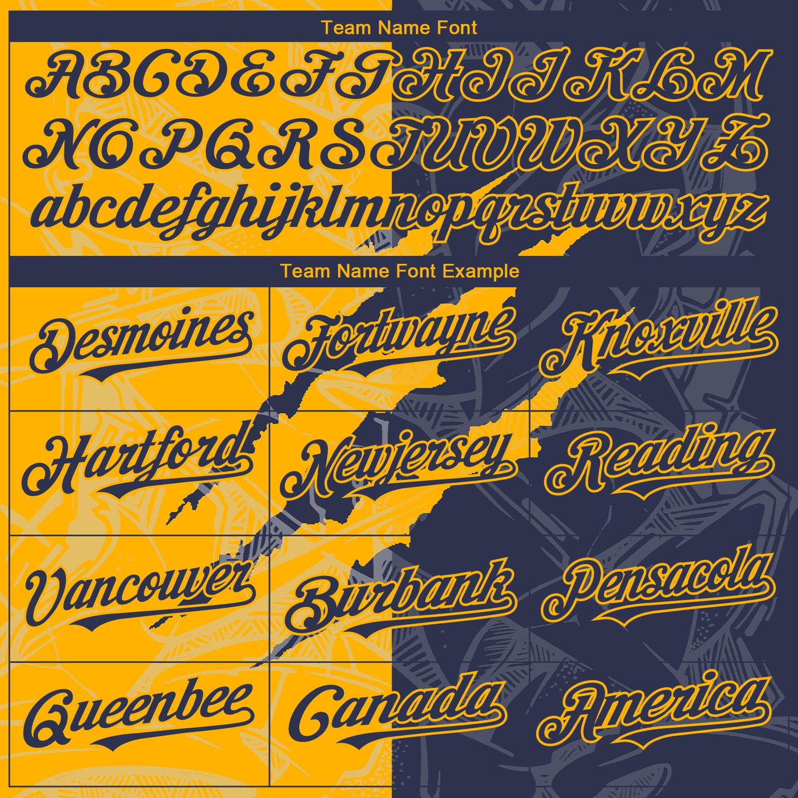 Custom Graffiti Pattern Navy-Gold 3D Scratch Authentic Baseball Jersey