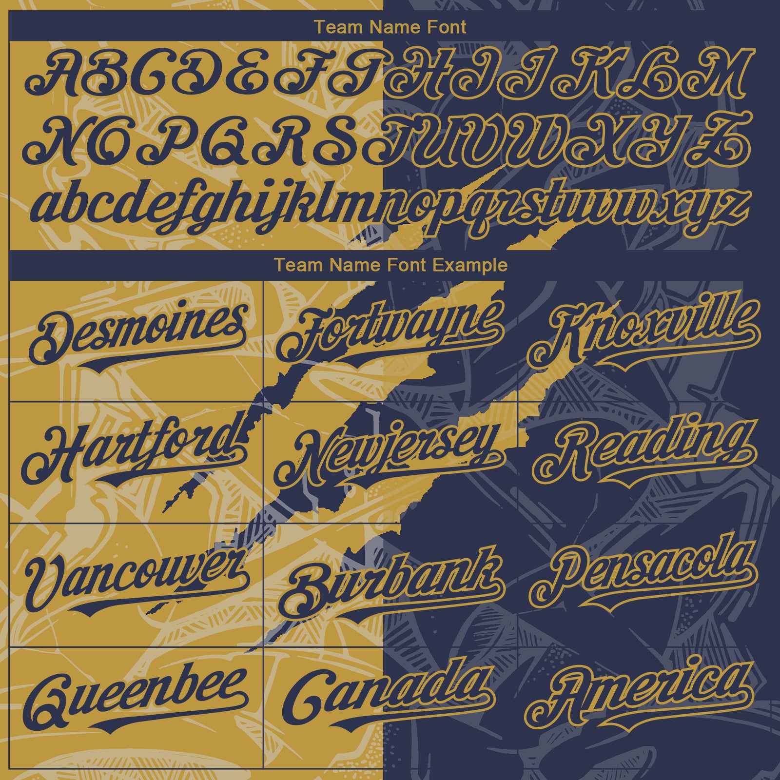 Custom Graffiti Pattern Navy-Old Gold 3D Scratch Authentic Baseball Jersey