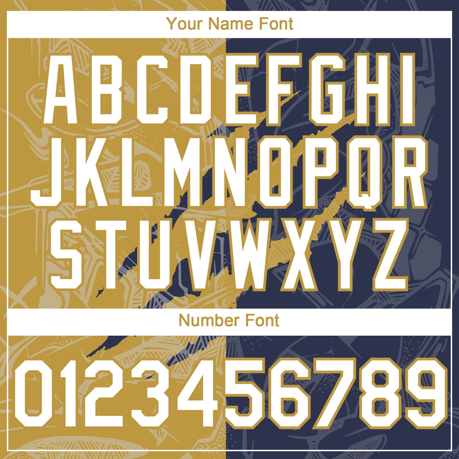 Custom Graffiti Pattern White Navy-Old Gold 3D Scratch Authentic Baseball Jersey