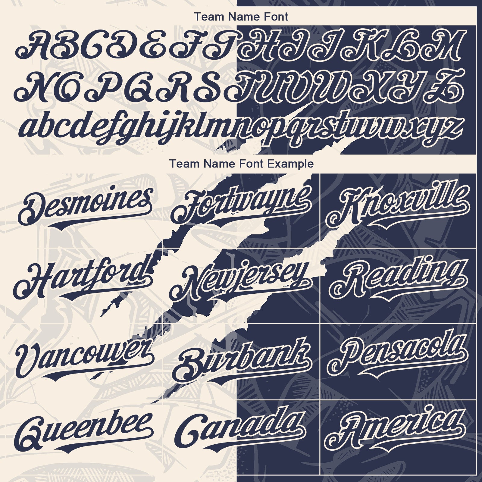 Custom Graffiti Pattern Navy-Cream 3D Scratch Authentic Baseball Jersey