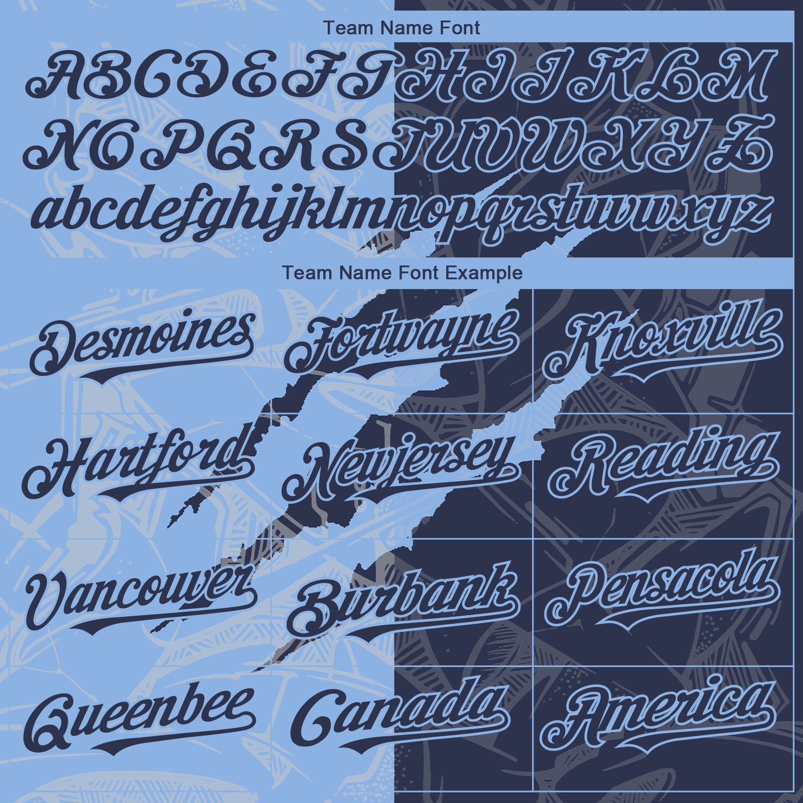 Custom Graffiti Pattern Navy-Light Blue 3D Scratch Authentic Baseball Jersey