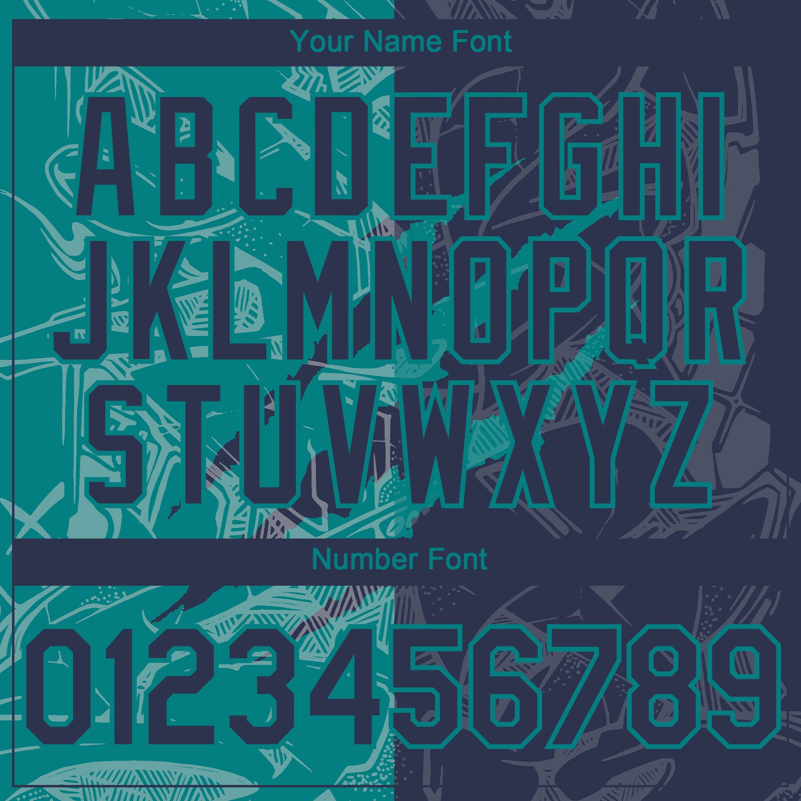 Custom Graffiti Pattern Navy-Teal 3D Scratch Authentic Baseball Jersey