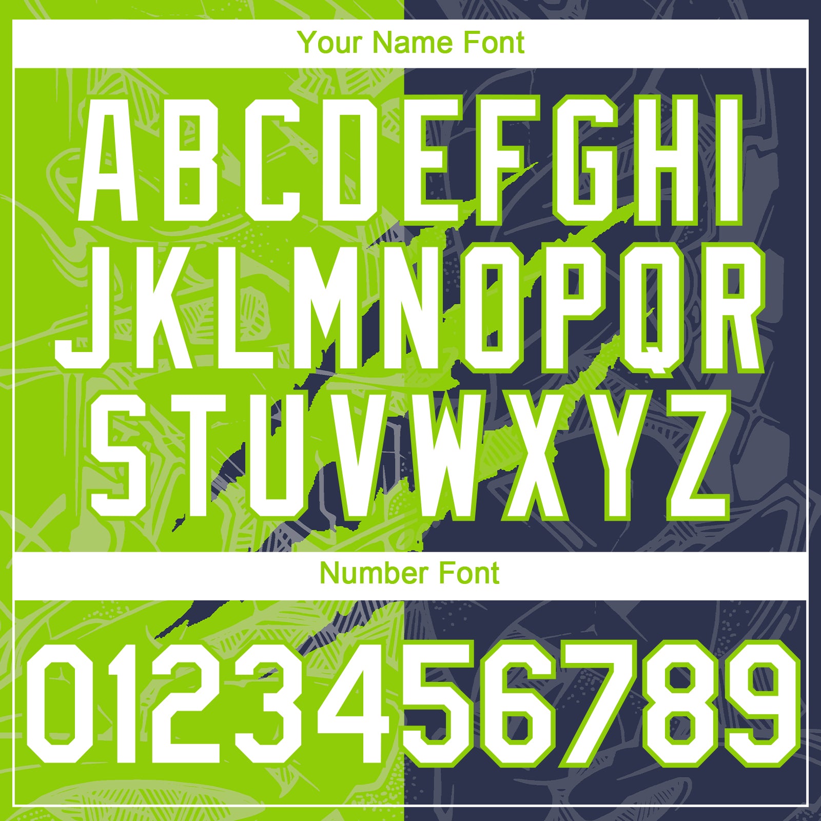 Custom Graffiti Pattern White Navy-Neon Green 3D Scratch Authentic Baseball Jersey