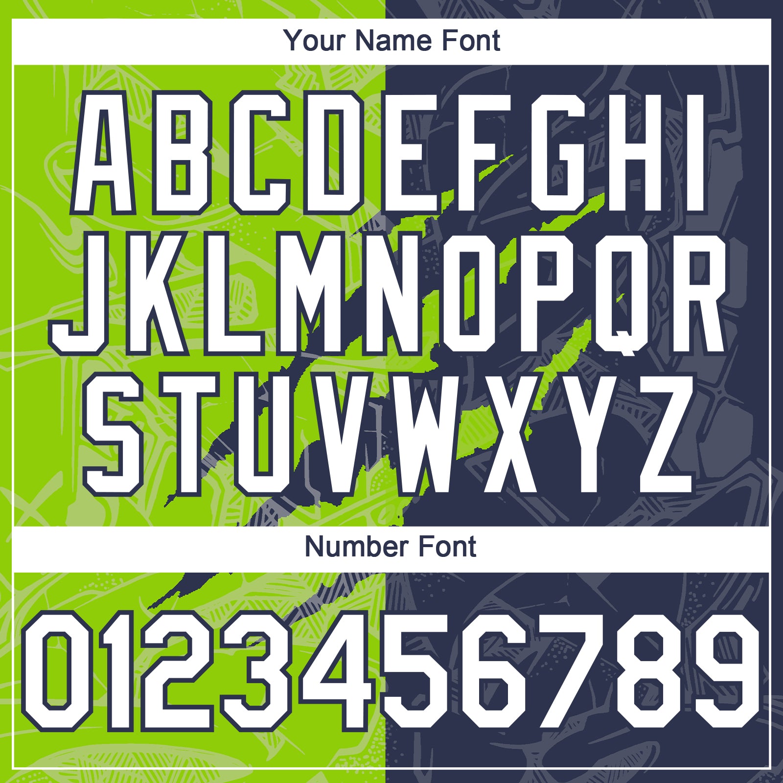 Custom Graffiti Pattern White Navy-Neon Green 3D Scratch Authentic Baseball Jersey