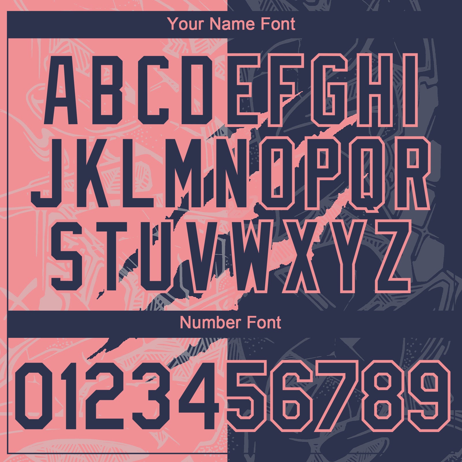 Custom Graffiti Pattern Navy-Medium Pink 3D Scratch Authentic Baseball Jersey