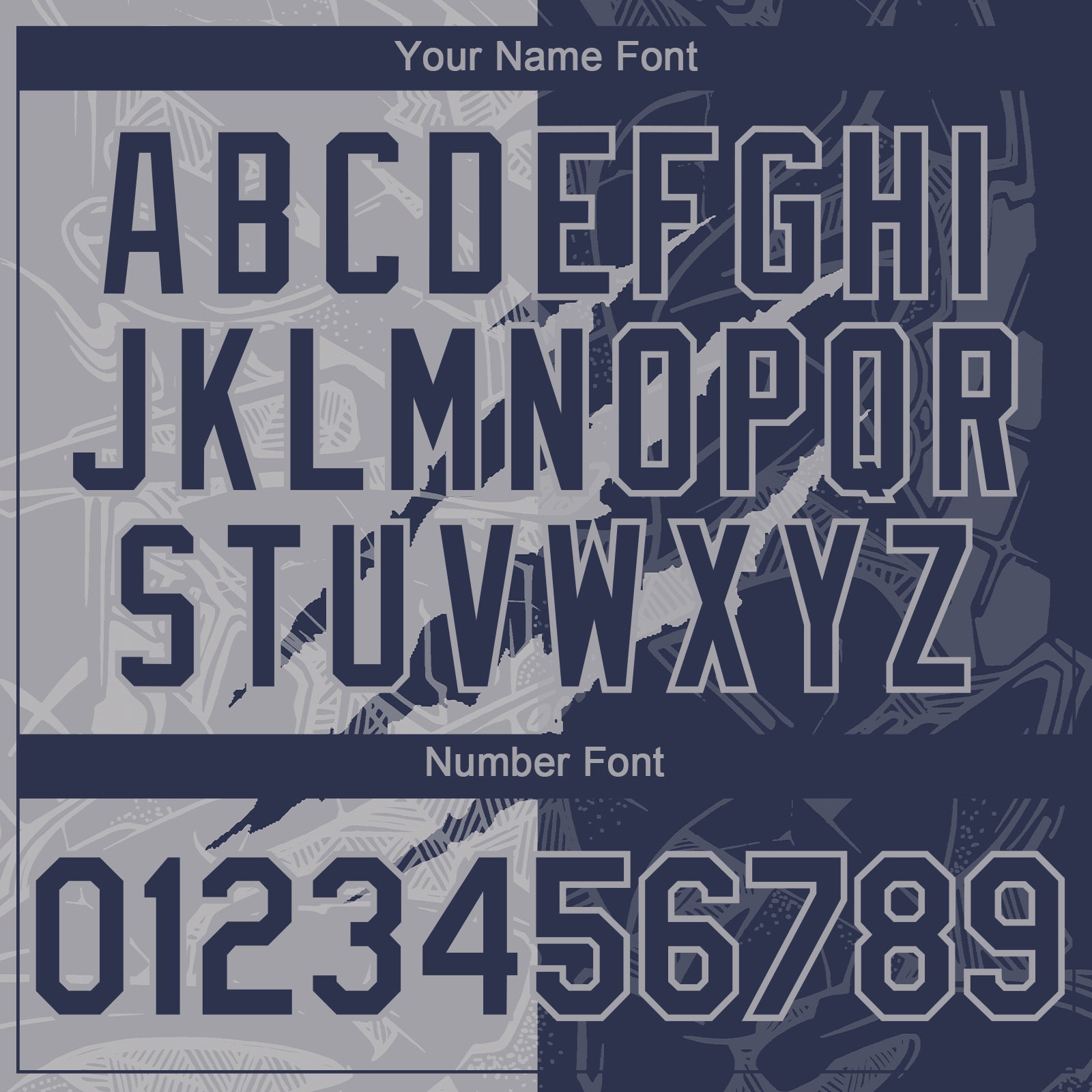 Custom Graffiti Pattern Navy-Gray 3D Scratch Authentic Baseball Jersey