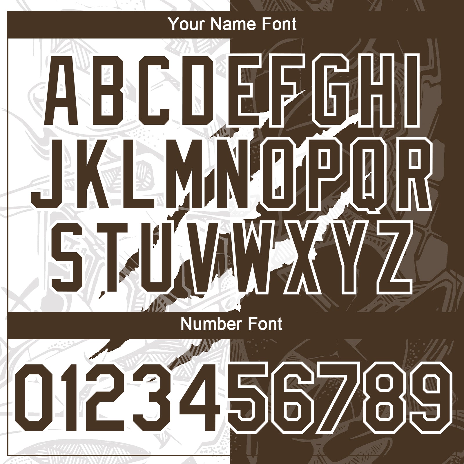 Custom Graffiti Pattern Brown-White 3D Scratch Authentic Baseball Jersey