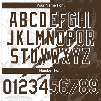 Custom Graffiti Pattern Brown-White 3D Scratch Authentic Baseball Jersey