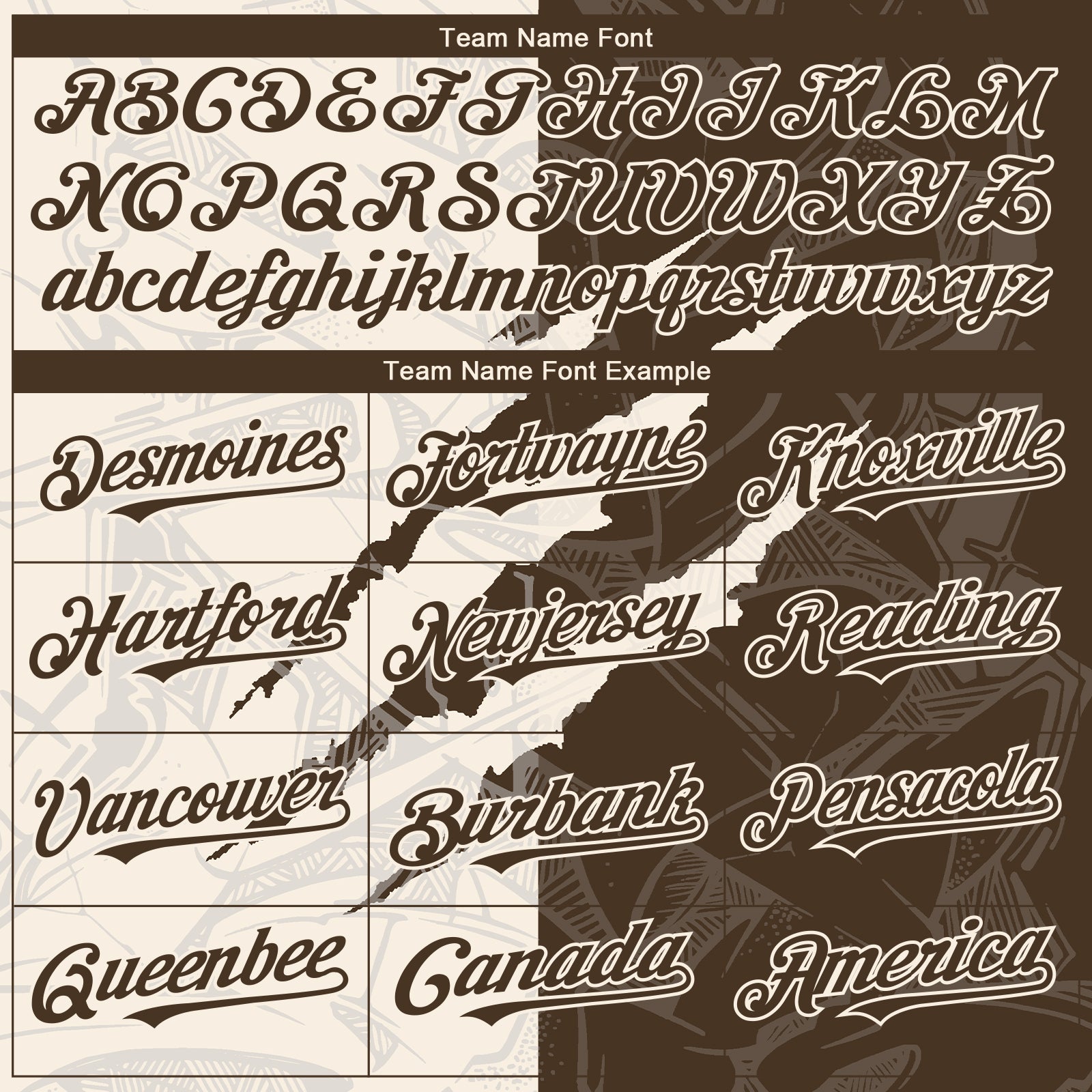 Custom Graffiti Pattern Brown-Cream 3D Scratch Authentic Baseball Jersey