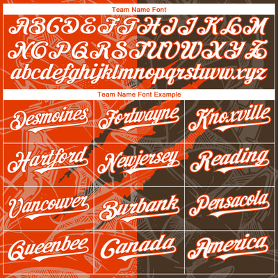 Custom Graffiti Pattern White Brown-Orange 3D Scratch Authentic Baseball Jersey