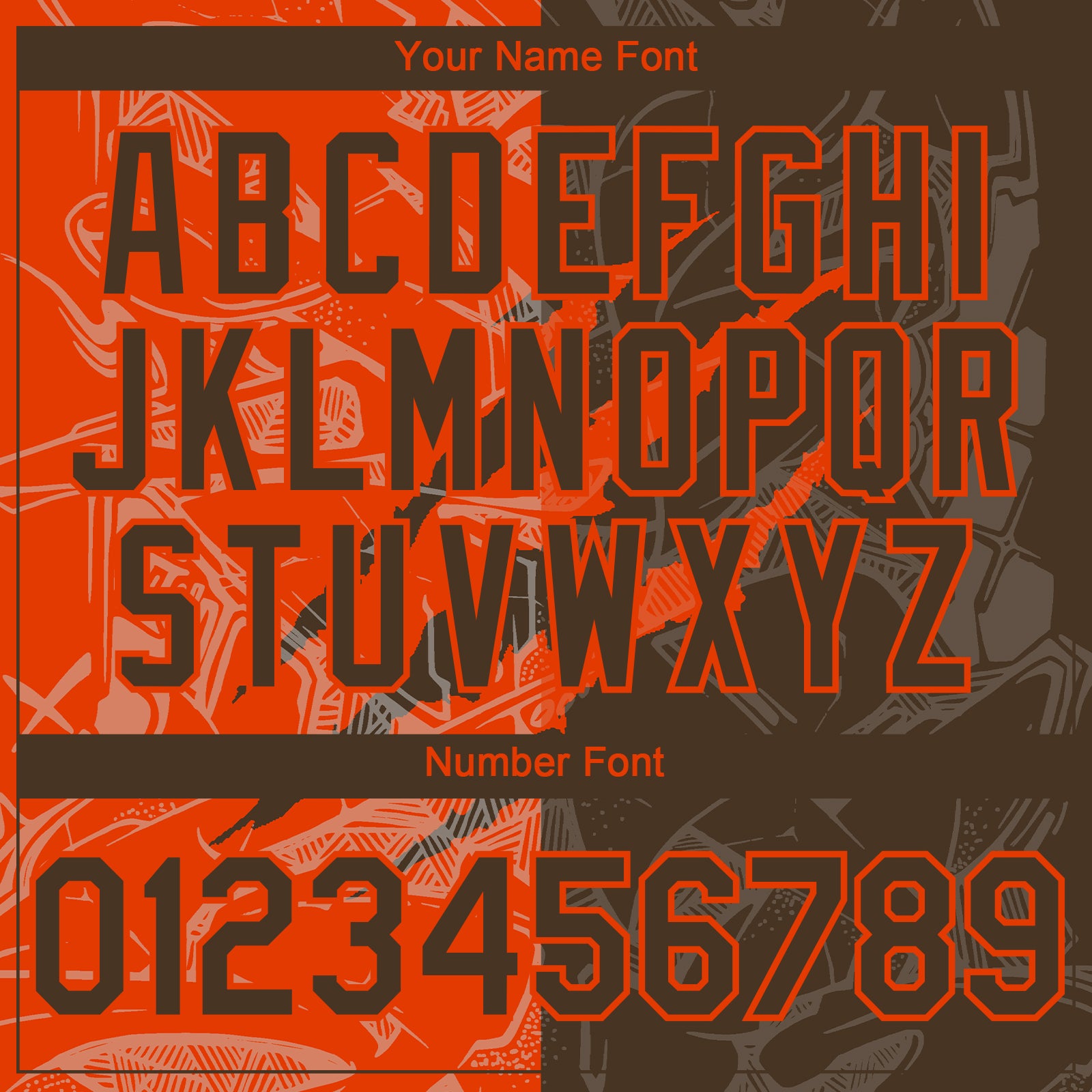 Custom Graffiti Pattern Brown-Orange 3D Scratch Authentic Baseball Jersey