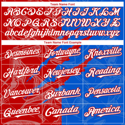 Custom Graffiti Pattern White Thunder Blue-Red 3D Scratch Authentic Baseball Jersey