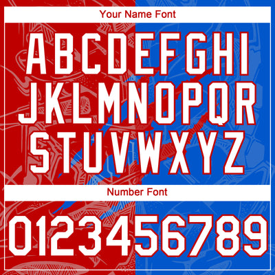 Custom Graffiti Pattern White Thunder Blue-Red 3D Scratch Authentic Baseball Jersey