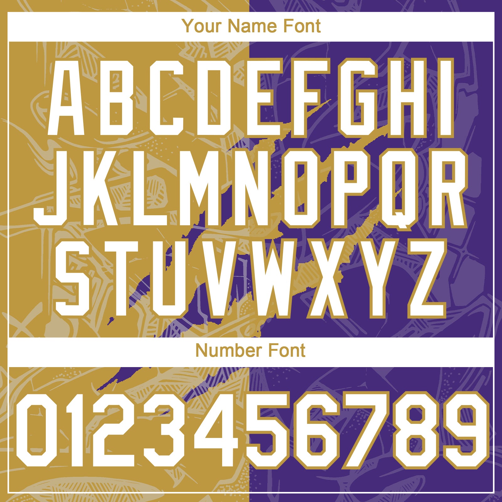 Custom Graffiti Pattern White Purple-Old Gold 3D Scratch Authentic Baseball Jersey