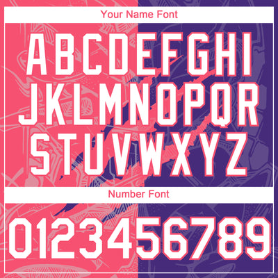 Custom Graffiti Pattern White Purple-Neon Pink 3D Scratch Authentic Baseball Jersey