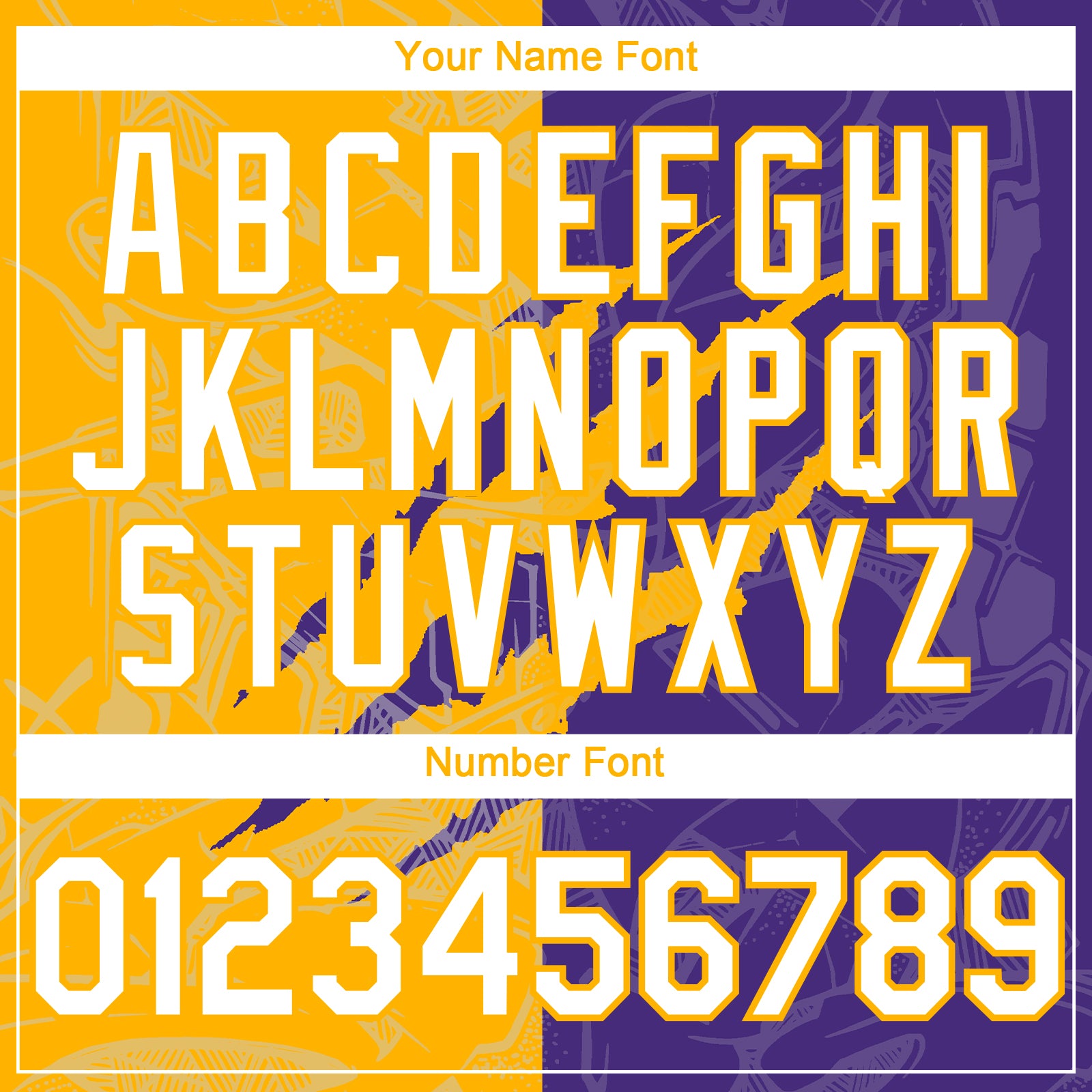 Custom Graffiti Pattern White Purple-Gold 3D Scratch Authentic Baseball Jersey