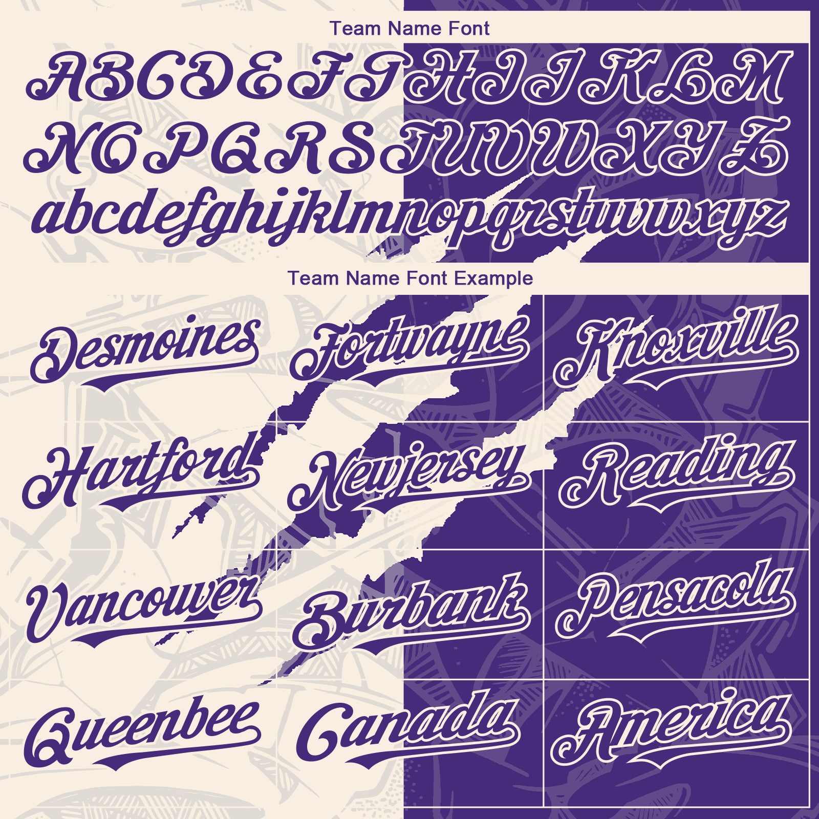 Custom Graffiti Pattern Purple-Cream 3D Scratch Authentic Baseball Jersey