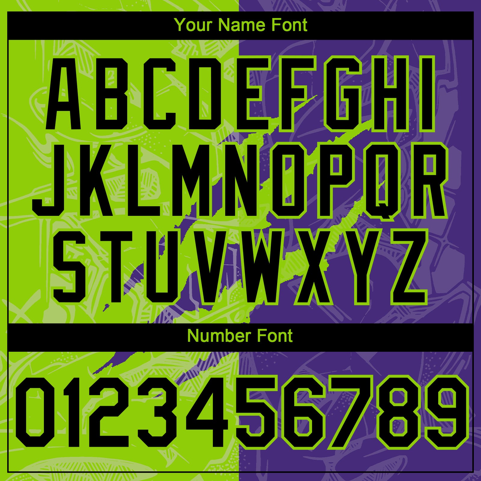 Custom Graffiti Pattern Black Purple-Neon Green 3D Scratch Authentic Baseball Jersey