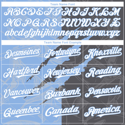 Custom Graffiti Pattern White Steel Gray-Light Blue 3D Scratch Authentic Baseball Jersey