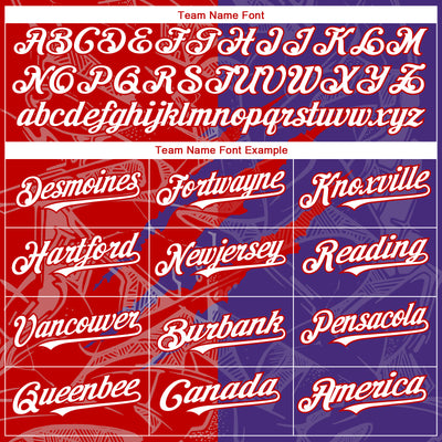 Custom Graffiti Pattern White Purple-Red 3D Scratch Authentic Baseball Jersey