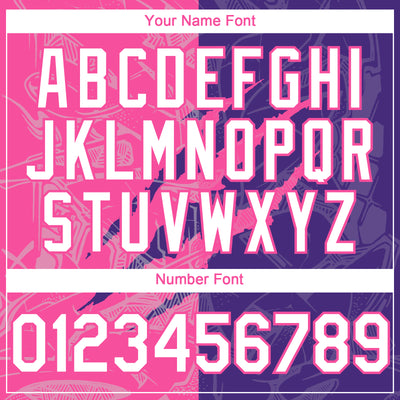 Custom Graffiti Pattern White Purple-Pink 3D Scratch Authentic Baseball Jersey