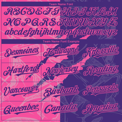 Custom Graffiti Pattern Purple-Pink 3D Scratch Authentic Baseball Jersey