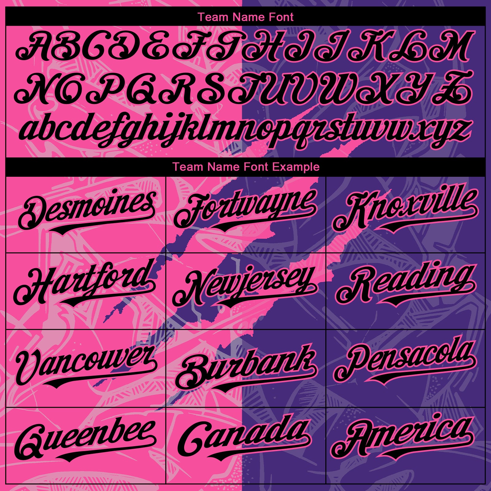 Custom Graffiti Pattern Black Purple-Pink 3D Scratch Authentic Baseball Jersey