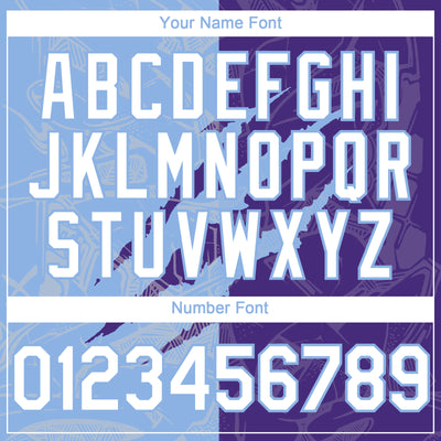 Custom Graffiti Pattern White Purple-Light Blue 3D Scratch Authentic Baseball Jersey