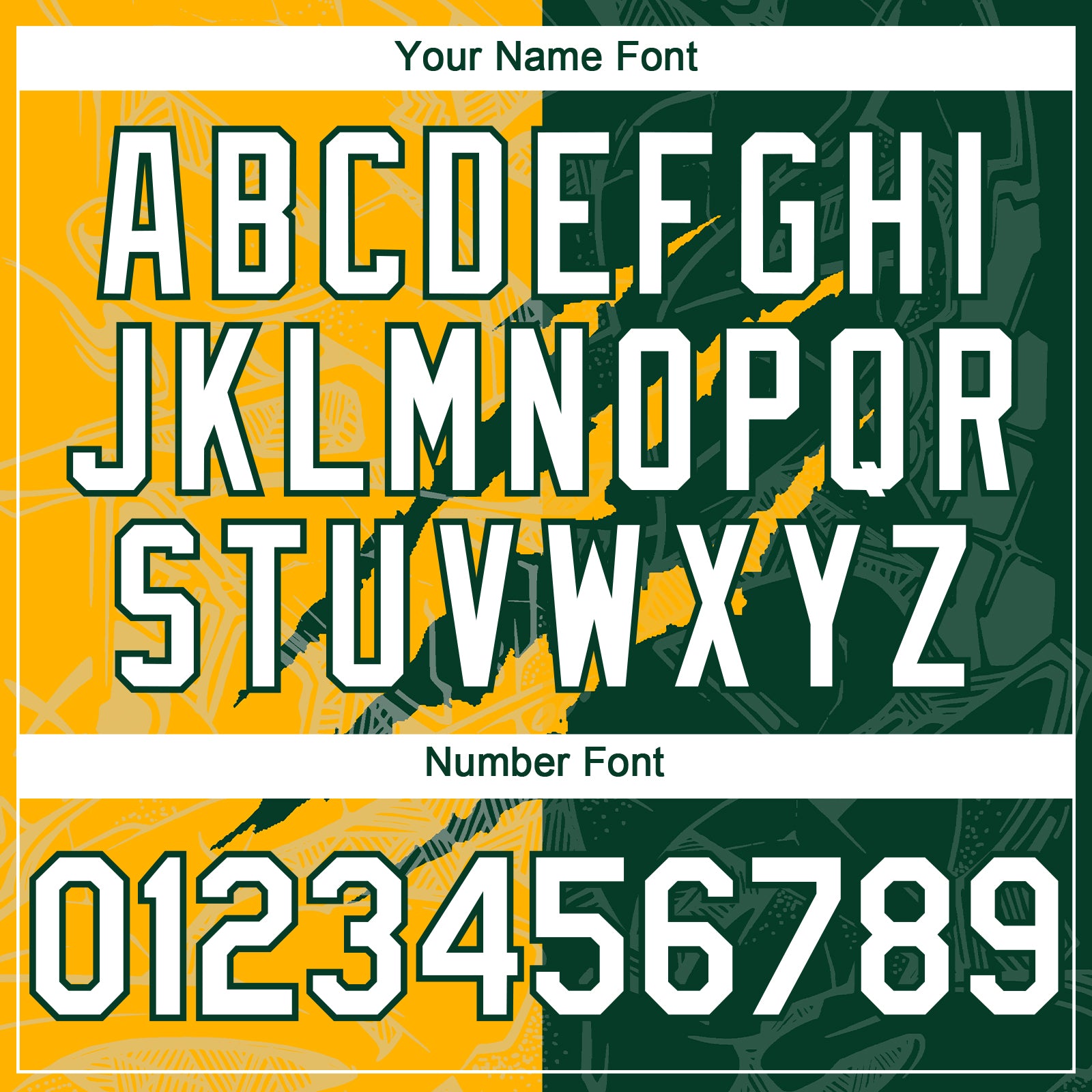 Custom Graffiti Pattern White Green-Gold 3D Scratch Authentic Baseball Jersey