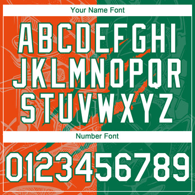 Custom Graffiti Pattern White Kelly Green-Orange 3D Scratch Authentic Baseball Jersey