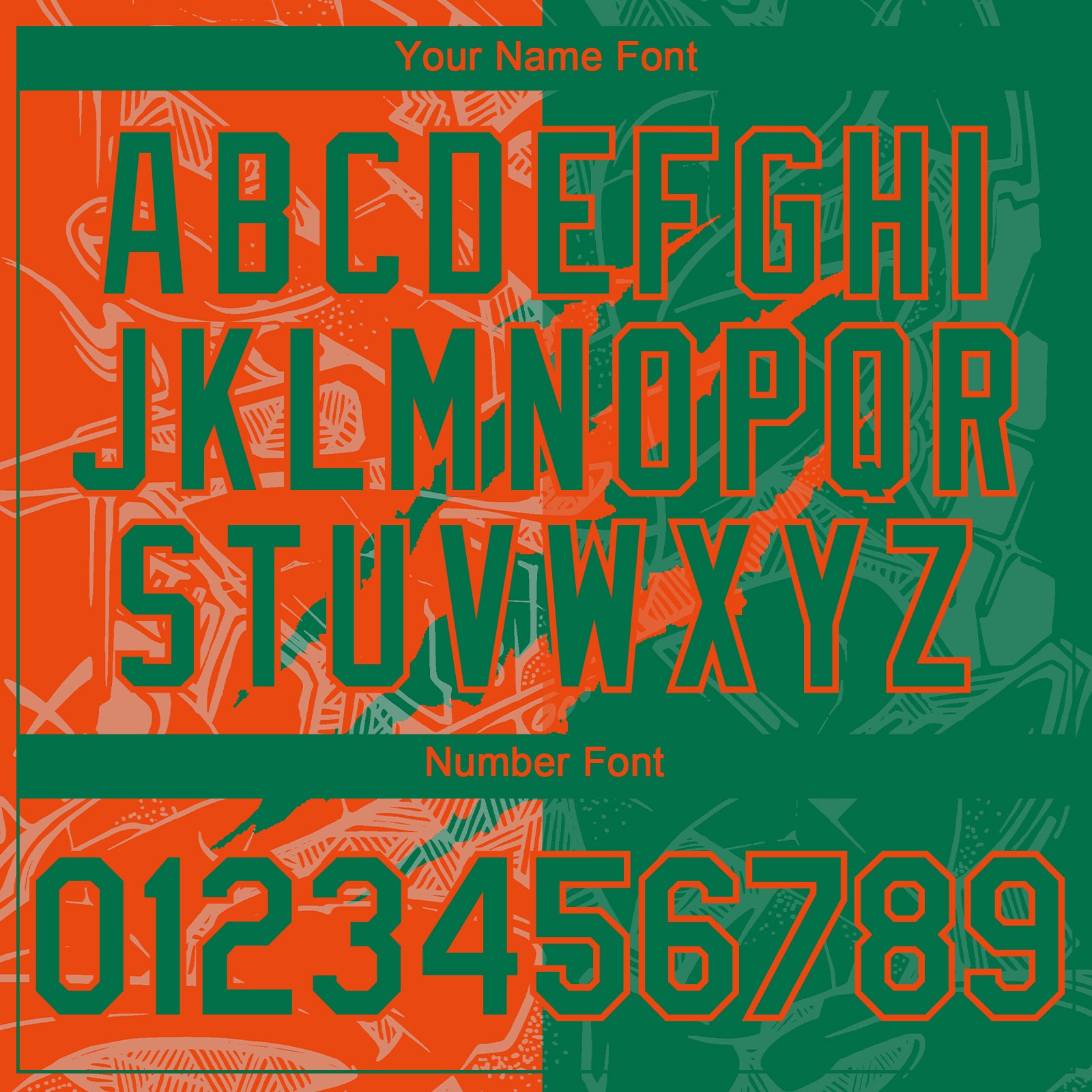 Custom Graffiti Pattern Kelly Green-Orange 3D Scratch Authentic Baseball Jersey