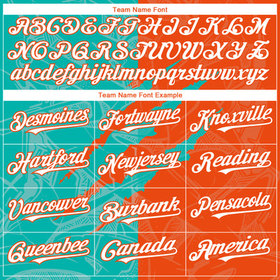 Custom Graffiti Pattern White Orange-Aqua 3D Scratch Authentic Baseball Jersey