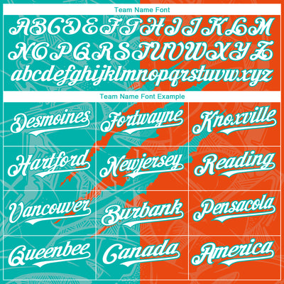 Custom Graffiti Pattern White Orange-Aqua 3D Scratch Authentic Baseball Jersey
