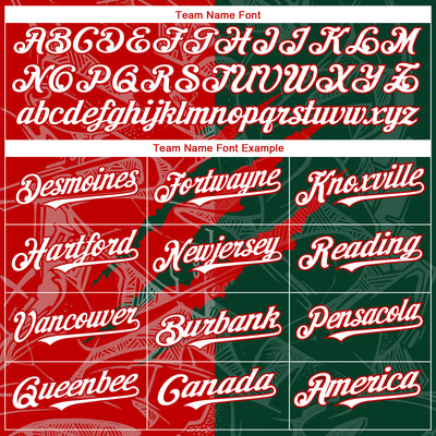 Custom Graffiti Pattern White Green-Red 3D Scratch Authentic Baseball Jersey