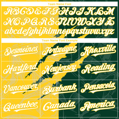 Custom Graffiti Pattern White Green-Yellow 3D Scratch Authentic Baseball Jersey