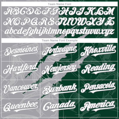 Custom Graffiti Pattern White Green-Gray 3D Scratch Authentic Baseball Jersey