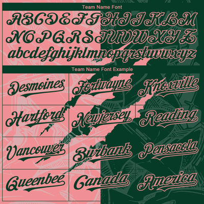 Custom Graffiti Pattern Green-Medium Pink 3D Scratch Authentic Baseball Jersey