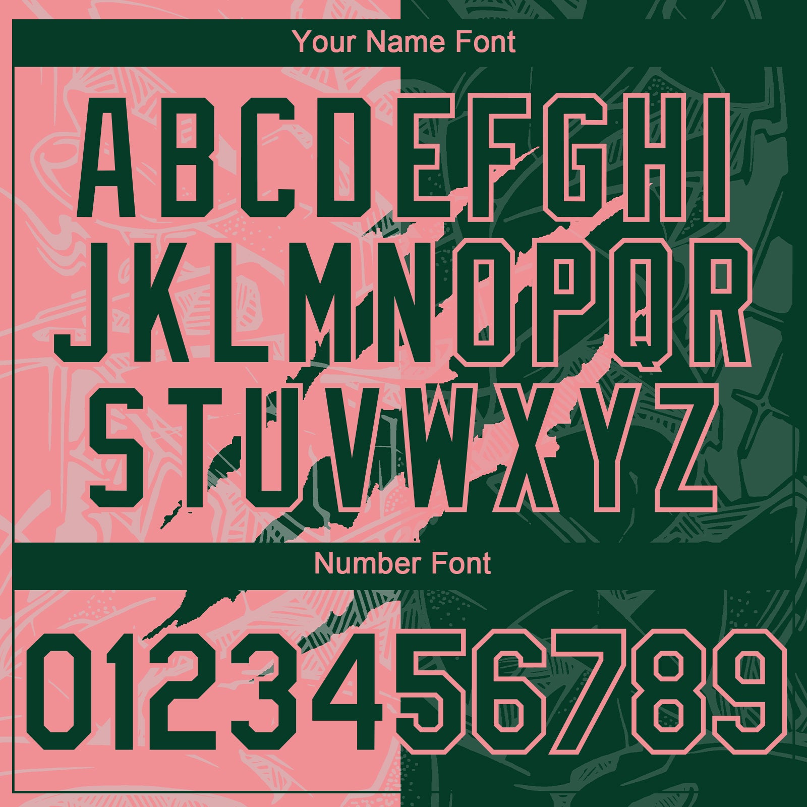 Custom Graffiti Pattern Green-Medium Pink 3D Scratch Authentic Baseball Jersey