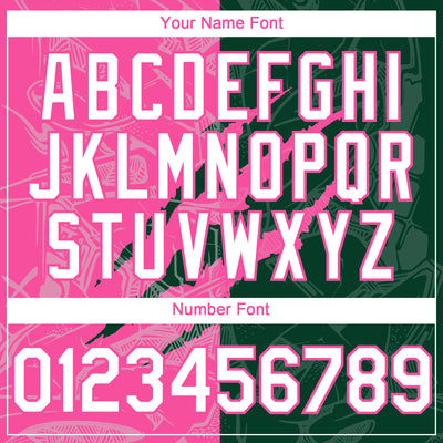 Custom Graffiti Pattern White Green-Pink 3D Scratch Authentic Baseball Jersey