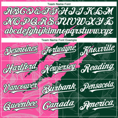 Custom Graffiti Pattern White Green-Pink 3D Scratch Authentic Baseball Jersey