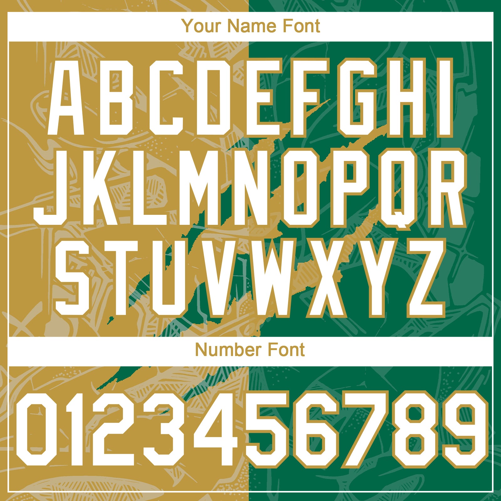 Custom Graffiti Pattern White Kelly Green-Old Gold 3D Scratch Authentic Baseball Jersey